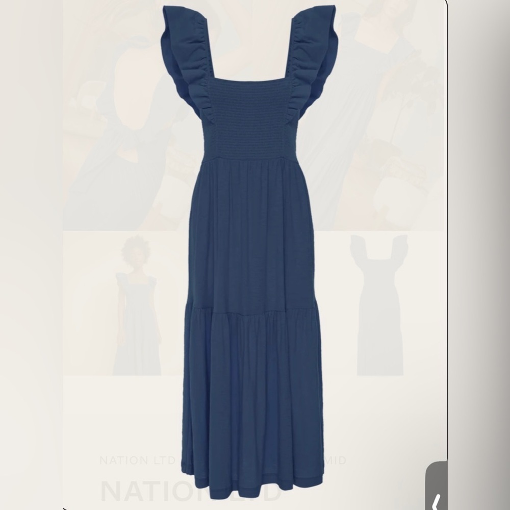 Nation Ltd. Gwen Tie Back Dress- French Navy XS - Picture 4 of 8